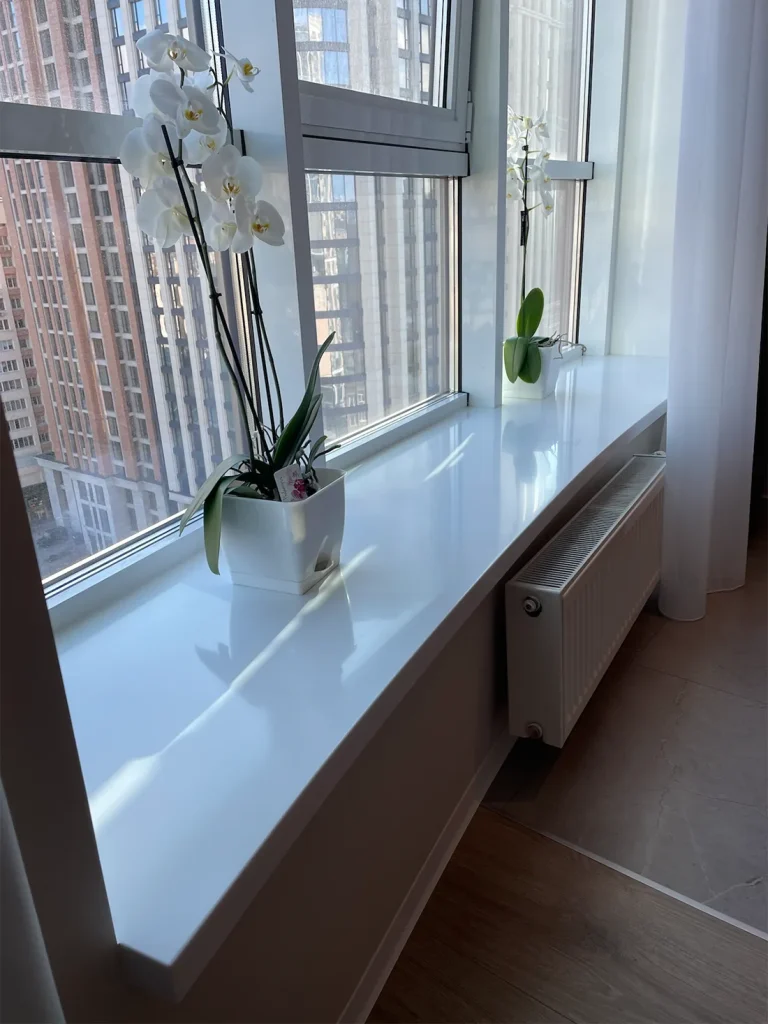 Підвіконня з акрилового каменю Grandex P-104 Pure White — фото 1 — MAS — Modern Acrylic Stone