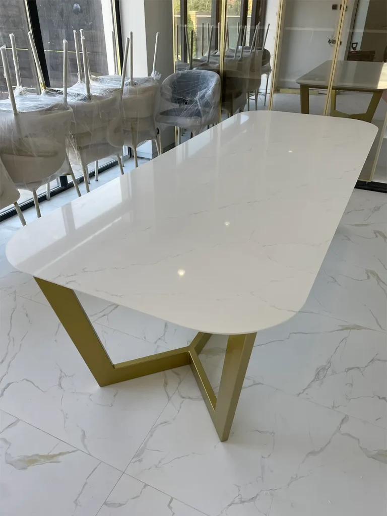 Стільниця для столу з кварцу Atem Venatino White 1117 — фото 2 — MAS — Modern Acrylic Stone