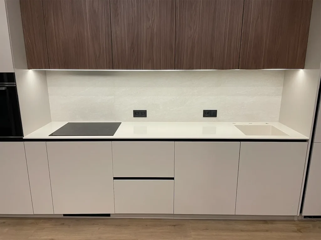 Кухонна стільниця з інтегрованою мийкою з акрилу Grandex S-209 Light Sand — фото 1 — MAS — Modern Acrylic Stone