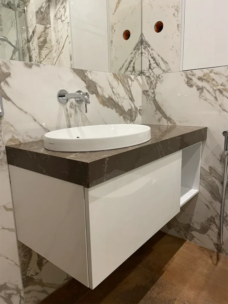 Столешница в санузел из кварца Atem Pietra Marrone 0002 — фото 3 — MAS — Modern Acrylic Stone
