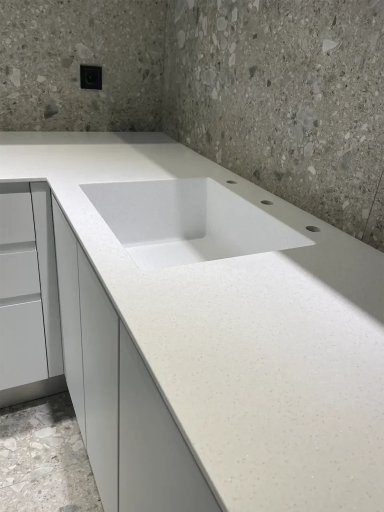 Столешница и мойка из акрилового камня Grandex A-422 Snow Pile — фото 8 — MAS — Modern Acrylic Stone