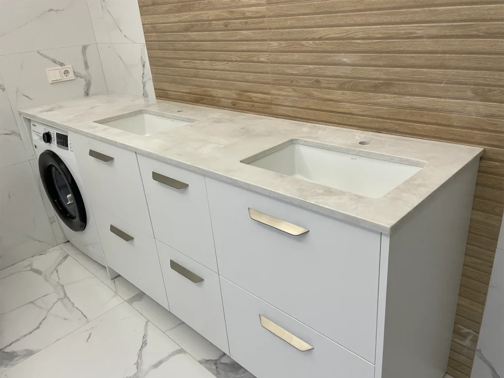 Столешница в ванную комнату из кварца Avant Quartz 8100 Мулен — фото 3 — MAS — Modern Acrylic Stone
